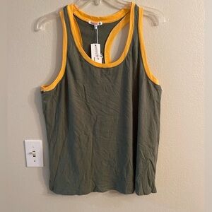 SUNDRY COLOR BLOCK TANK GREEN - XL